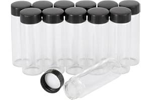 Pxyelec Probenfläschchen aus klarem Glas, leere Mini-Glasflaschen mit Schraubverschluss, Kapazität 30 ml, 12 Stück