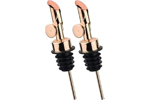 Pafusen 2 Olivenöl Ausgießer, Klappe Ausgießer und Hält Ihr Olivenöl Frisch, Ausgießer - Verhindert Auslaufen und Verschwendung (Edelstahl, Rose Gold)