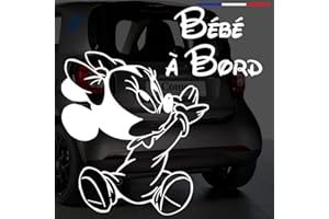 Sticker bébé à bord pour voiture Minnie 15 cm Blanc - Anakiss
