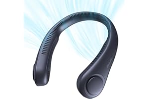JISULIFE Portable Neck Fan, Rechargeable Hands Free Bladeless Fan, 4000 mAh Battery Operated Wearable Personal Fan, Leafless, Headphone Design, USB Powered Desk Fan, 78 air outlets, 3 Speeds-Blue
