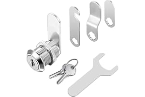YOUTU Serrure de sécurité pour boîte aux lettres avec, errure de meubles, 2 clés pour tiroir, ​Serrure de came d'armoire, livré avec 4 plaques de serrure différentes