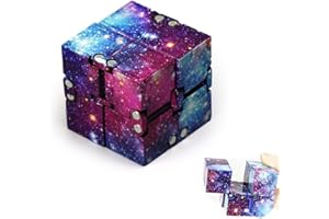 KYLOS Infinity Cube Würfel, Blauer Magic Cube mit Textur-Oberfläche, Fidget Spielzeug für Stressabbau & Konzentration, Anti-Stress Würfel für Erwachsene & Kinder