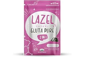 ALIZÉE SPA Lazel Gluta Pure 2-in-1 Glutathione Supplement Rapid Skin Nourishment Whitening Acne Remover Anti Aging Radiant Skin 60 Capsules