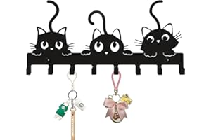 CONGGUAN Cat Wall Hooks Metal Key Holder Animal Shaped Key Holder Wall Mount Hanger Decor Hanging Organizer for Keys Bags Hats Cute Coat Hooks Organizer for Bathroom & Entryway