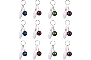 ZeroNine Bowling Pin Keychains, 12Pcs, Colorful Mini Bowling Key Rings, Sport Style, Perfect for Gifts & Parties