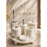 Mermer Top Ayaklı Standlı 7 Par&ccedil;a L&uuml;ks Banyo Seti