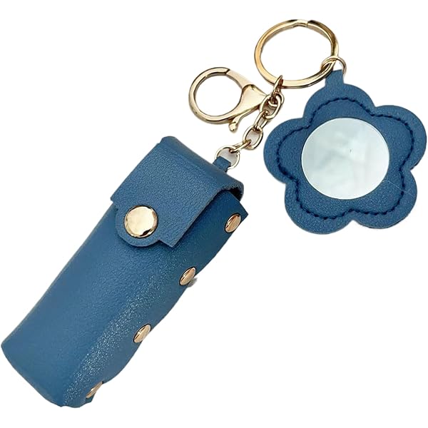 2 pz Porta Rossetto Portachiavi Lucidalabbra in Pelle 9 * 3cm, Porta Rossetti Astuccio Trucchi Make up Mini per Viaggio con Specchio (Nero+bianco