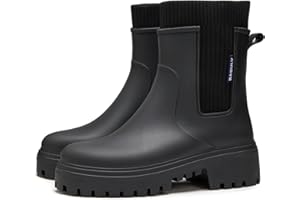AONETIGER Gummistiefel Damen Regenschuhe Wasserdicht Halbhoch Segelstiefel rutschfest Regenstiefel Bequem Chelsea Boots Mode Gartenschuhe 36-41EU