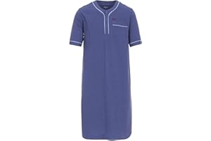 Henry Terre Męska koszula nocna z krótkim rękawem, piżama, kieszeń na piersi, rozmiar M-XXL