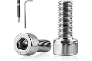 XRXYMQ 30 Stück Zylinderschrauben M6 x 16 mm Zylinderkopfschrauben Edelstahl A2 V2A Inbusschrauben M6 Schrauben mit Innensechskant Inbusschlüssel und Bit für Industriemaschinen Möbelreparatur