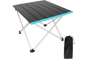 Luckits Tavolo da campeggio portatile con piano in alluminio pieghevole e borsa per il trasporto, tavolo da campeggio pieghevole per campeggio, barca, cucina, barbecue, uso domestico, tavolo di Bach