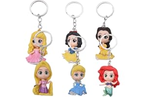 Babioms Llaveros, 6 Piezas Llavero de Princesa, Llaveros Personalizados DIY para Niñas, Decoraciones Colgantes, Lavero de Coche Llavero, Colgante de Bolso, Accesorios de Decoración