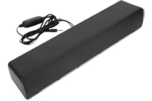 SOCOBETA Soundbar Stéréo Filaire USB Lecteur de Musique Bass Surround Sound Box Entrée 3,5 mm pour PC Cellphones(Noir) Electronique Grand Public