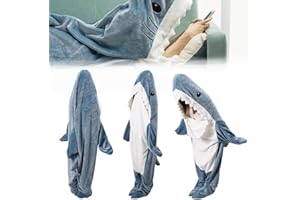 Aevmsor Hai Decke zum Anziehen Erwachsene, Gemütlicher Hai Schlafsack, Hai Decke Kinder Flanell Shark Blanket Decke Hai Decke Schlafsack Kostüm für Cosplay Shows, Pyjamapartys, Verkleidungen