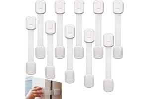 SkyJoy®cierre seguridad cajones bebe.10 piezas de cerraduras para armarios infantiles. Cierres de seguridad para bebés, ajustables, para puertas de armarios, cajones, frigoríficos, con adhesivo 3M