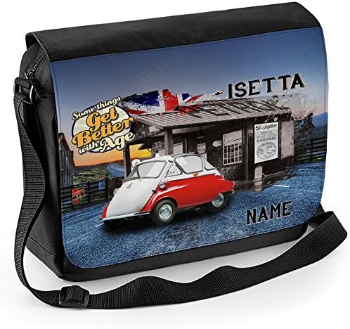 Personalised Bmw Isetta Classic Car School Shoulder Work Messenger College Bag Gift