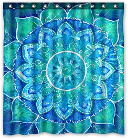 Custom Mandala Trippy Psychedelic Abstract Painting Waterproof Polyester Shower Curtain Bathroom Deco 66x72 inches
