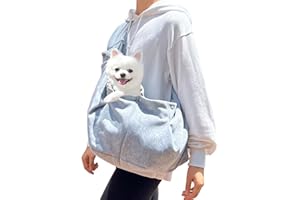 LILELIG Tragetasche Hund, Hundetragetasche Bis 7.5kg, Hundetrage, Hunde Tragetasche,Tragbare Tragetasche Hund, Hundetasche Zum Umhängen,Hundetragetuch,Für Spaziergang Aktivitäten Im Freien Und Ausflüge (Grau)