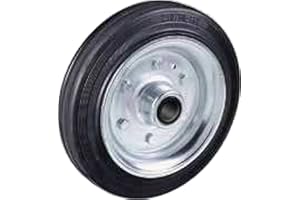 GSEUROMARKET Ruota con anello in gomma piena nera Diametro mm.100x30 Portata Kg.70 con disco in ferro mozzo con cuscinetto a rullini Ruote per carrelli a traslazione manuale per carichi medi.