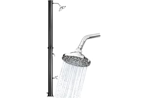 TecTake® Douche Solaire de Jardin extérieur écologique | Eau Chaude 20L | sans raccordement électrique | Pommeau Effet de Pluie | Facile d'entretien | Douche de Piscine et Camping Spa