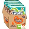 BabyJoy Compressed Diamond Pad Diaper, Value Box Junior XXL Size 6, Count 76, 16+ Kg