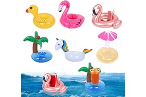 CUVZORA Lot de 6 porte-bouteilles gonflables flottants pour animaux aquatiques et fêtes de piscine, idéal pour les fêtes de famille, le camping et les activités de plein air