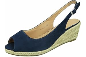 LOUDLOOK Womens Wedges Sandals | Womens Slingback Shoes | Ladies Work Wedge | Womens Buckle Shoes | Ladies Summer Shoes | Womens Peep Toe Shoes | Womens Mid Heel Shoes 3-8
