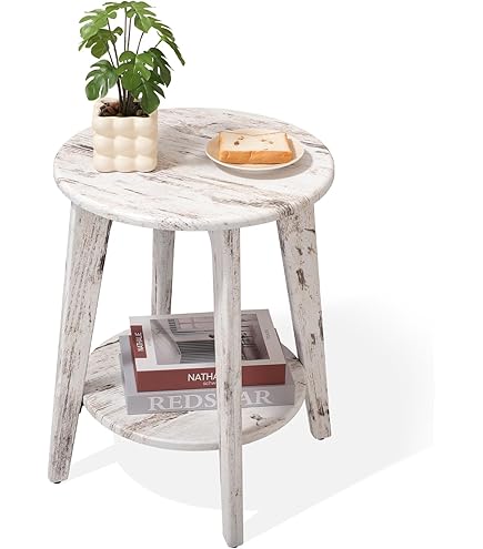 Namra Zwevend Nachtkastje Rond Mangohout 50cm