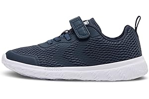 hummel Kinder Schuhe - ACTUS Recycled JR - Unisex Kinder Sneaker Jungen und Mädchen - Leichte Turnschuhe mit Elastischen Schnürsenkeln & Klettverschluss - aus Recycelten Materialien