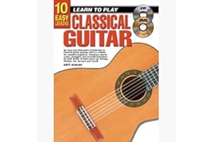 PUREMYSTIC Learn How To Play Guitar - Classical Guitar - Beginner Music Tutor Lessons Teach Yourself Book CD DVD - N4