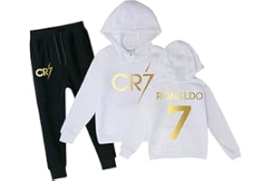 FTRGHNY Tuta Bambino No 7 Tuta Da Calcio, Maglia Calcio Bambino, Completino Calcio Bambino Maglie Da Calcio Allenamento Set, Maglia Termica Manica Lunga Tuta, Kit Allenamento Calcio, Corsa, Jogging