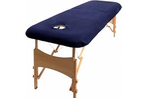 aztex Classic Massage Table Cover with Face Hole, Polycotton Elasticated Fit Beauty Bed Cover