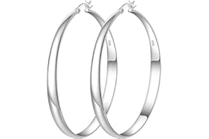 Senteria 925 Sterling Silver Hoop Earrings for Women Large Silver Hoop Earrings Hypoallergenic Silver Hoops Earrings Lightweight Big Hoop Earrings for Women