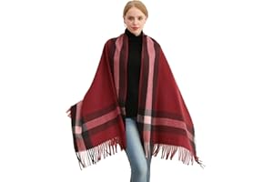 Longwu Donna Morbida sciarpa in lana di cashmere Grande scalda Pashminas e avvolgente coperta con stola calda
