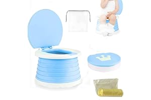 NAUXIU Pot pliable de Voyage,Toilettes Pliantes Pour Enfants,Toilettes Portables pour Bébé Pour Enfants,Pot de Voyage pour Enfants,Pot Pliant Portable de Voyage,Camping ou Utilisation Familiale (vert)
