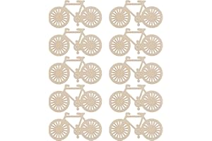 ABAODAM Amosfun 10 Piezas de Adornos de Madera en Forma de Bicicleta, Cortes de Madera para Manualidades DIY, Decoración de Navidad y Proyectos Creativos