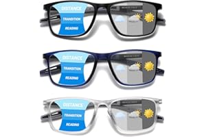 ‎HUBEYE Hubeye TR90 Sport Lesebrille für Damen und Herren Gute Quadratische bequeme flexible Anti-blaue Computerbrille Hochwertig Komfortabel Lesehilfe (Schwarz+Blau+Transparent, 1.25)