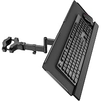 DOITOOL Supports Pliables Pour Clavier Et Étagère - Support D'Extension Bureau Sous Plateau, Réglable Et Robuste, Noir 19x8.4cm