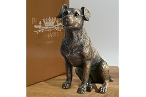 Animal Crackers Jack Russell Terrier figurine, Leonardo Reflections Bronzed range, height 16cm, gift boxed