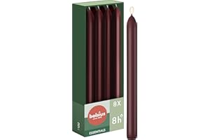 Bolsius Świeca Gładka, Bordowy, 8 Sztuk