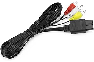 QWORK® Câble vidéo, câble audio vidéo stéréo AV RCA, compatible avec N64, SNES, GC