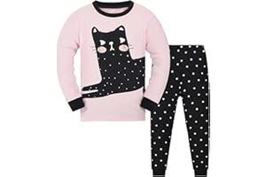 Qzrnly Mädchen Schlafanzug Giraffe Baumwolle Kinder Langarm Pyjama