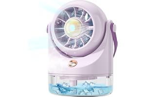 BSEICAL Ventilador de mesa muy silencioso, mini ventilador USB, mini aire acondicionado portátil con batería, pequeño ventilador, funciona con pilas, para camping, viajes, oficina, portátil, enfriador de aire