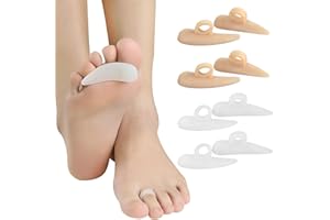 Irikdescia® Lot de 4 paires de coussinets d'orteils en marteau, correcteurs d'orteils en silicone, correcteurs ondulés, pour réduire la douleur et les frottements, pour femmes et hommes (blanc,