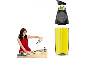 HANQ Dispenser Per Olio D'oliva, Dosatore Per Olio E Aceto Con Pompa Dosatrice Beccuccio In Acciaio Inossidabile Antigoccia, Bottiglia Di Vetro Per Olio Da Cucina Per Cucina