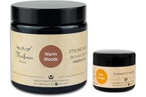 MEIßNER - TREMONIA - Meißner Tremonia - 100g Haarwachs "Warm Woods" - Haarwachs Männer für starken Halt - veganes Haarwachs Matt mit Beerenwachs, Carnaubawachs und Neuburger Kieselerde - Haargel Herren für Hairstyling