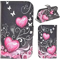 HUANGTAOLI Funda de Piel sintética con Tapa para Samsung i9060i Galaxy Grand Neo Plus (i9060i (con Protector de Pantalla)/i9060/i9062)