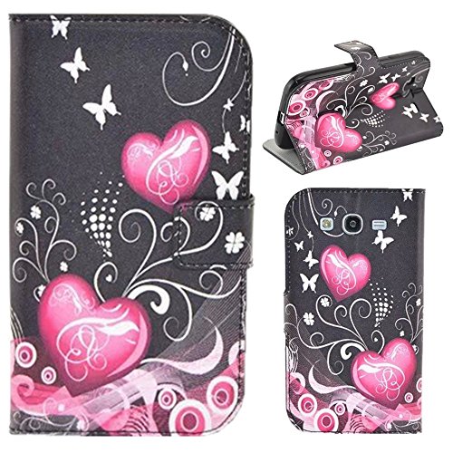 HUANGTAOLI Funda de Piel sintética con Tapa para Samsung i9060i Galaxy Grand Neo Plus (i9060i (con Protector de Pantalla)/i9060/i9062)