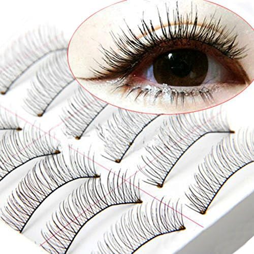 10 Pairs of Soft Natural Cross Extension False Eyelashes Handmade Eye Lashes Makeup