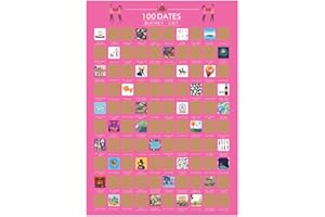 Yushu Scratch Poster, Gift Republic 100 Dates, Bucket Liste, Scratch Poster Rosa, 16.54 X 23.38 Zoll, Listenposter, Scratch Off Poster, Classic Bucket Liste, Wall Art Poster